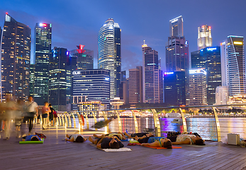 Image showing Yoga in Downtown of Singapore