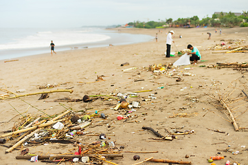 Image showing Litter on the beach. Bali