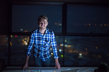 Image showing young male engineer on construction site