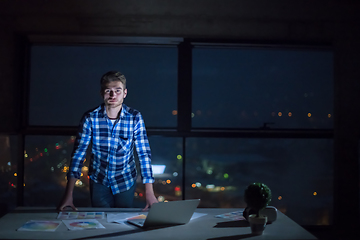 Image showing young male engineer on construction site