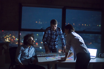 Image showing business people on construction site  in new startup office at n