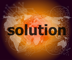 Image showing The word solution on digital screen, business concept
