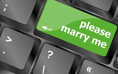 Image showing button keypad keyboard key with please marry me words