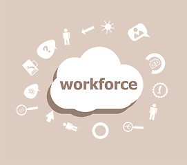 Image showing Text Workforce. Business concept . Icons set for cloud computing for web and app