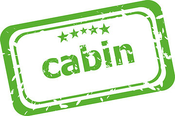 Image showing cabin on rubber stamp over a white background