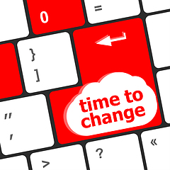 Image showing Time concept: computer keyboard word Time to change