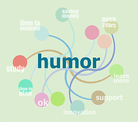 Image showing Text Humor. Holiday concept . Infographic template, integrated circles. Business concept with options
