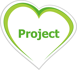 Image showing marketing concept, project word on love heart