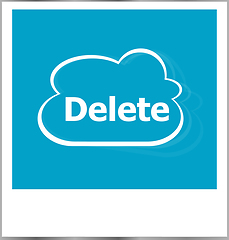 Image showing photo frame with delete word, internet concept