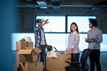 Image showing group of business people,architect and engineer on construction 