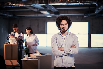 Image showing young businessman on construction site