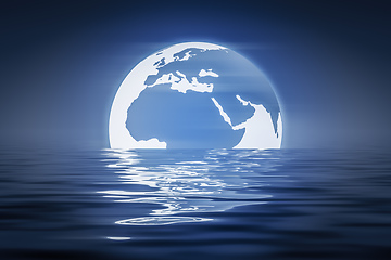 Image showing The earth sinks in the water