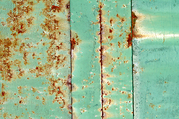 Image showing Grunge green rusty metal texture. Vintage effect.