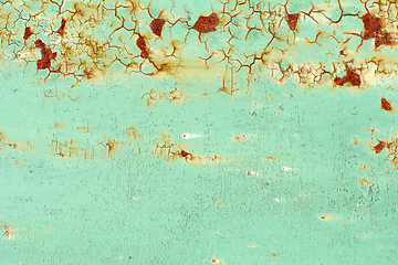 Image showing Grunge green rusty metal texture. Vintage effect.