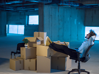 Image showing businessman on construction site