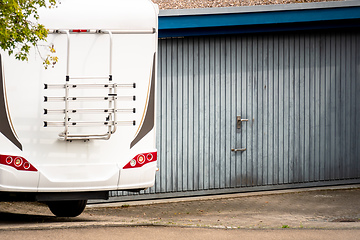 Image showing camper van at a garage