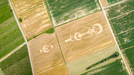 Image showing crop circles field Alsace France