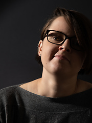 Image showing young woman with glasses portrait