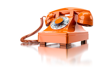 Image showing old orange dial-up phone