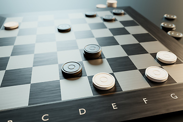 Image showing draughts game board