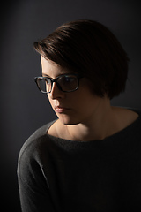 Image showing young woman with glasses portrait