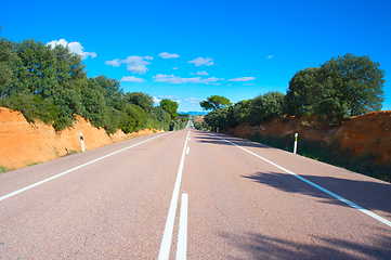 Image showing Spanish country road. Diminishing perspective