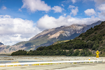 Image showing dramatic landscape scenery Arthur\'s pass in south New Zealand