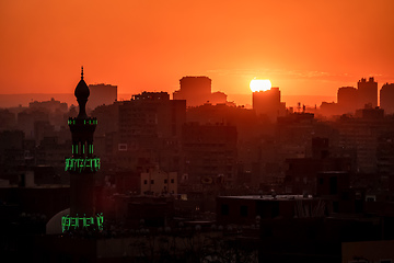 Image showing sunset scenery at Cairo Egypt