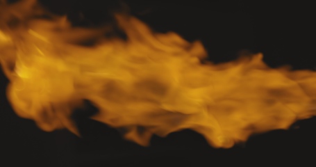 Image showing Fire bursting against dark background 120 fps slow motion footage