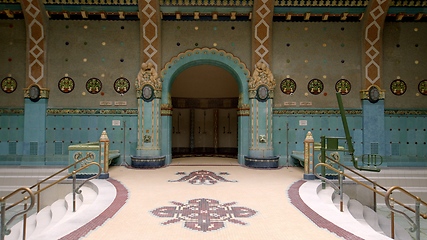 Image showing Traditional bath with swimming pool