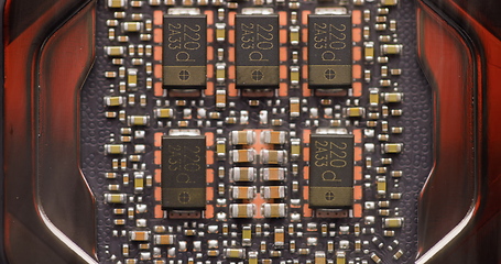 Image showing Closeup of circuit board with central processing unit