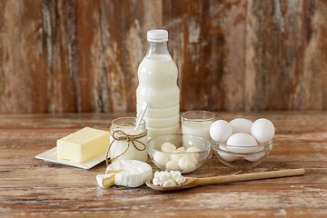 Image showing milk, yogurt, eggs, cottage cheese and butter