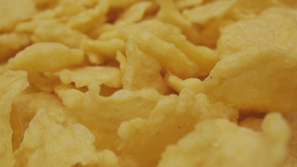 Image showing Corn flakes macro footage with camera motion