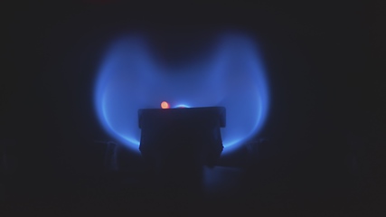 Image showing Gas burner flame inside household heat system