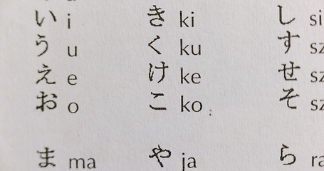 Image showing Japanese handwriting in textbook closeup footage