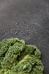 Image showing close up of kale cabbage on slate background