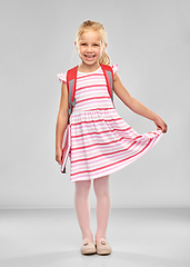 Image showing happy student girl with school bag