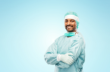 Image showing indian male doctor or surgeon in protective wear