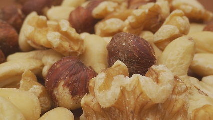 Image showing Mixed nuts macro footage with camera motion