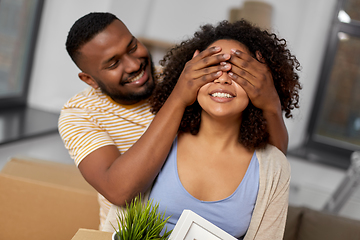 Image showing happy couple at new home