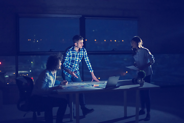 Image showing business people on construction site  in new startup office at n