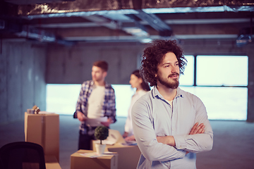 Image showing young businessman on construction site