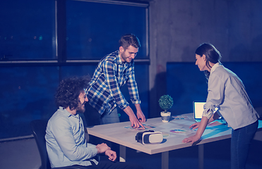 Image showing business people in group, architect and engineer on construction