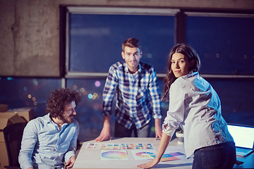 Image showing business people on construction site  in new startup office at n