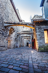 Image showing Medieval street  St. Catherine\'s Passage in Tallinn, Estonia 