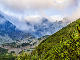 Image showing Polish Tatra mountains landscape early morning 