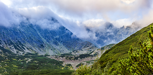 Image showing Polish Tatra mountains landscape early morning 