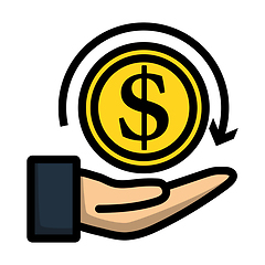 Image showing Cash Back Coin To Hand Icon