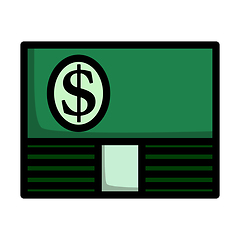 Image showing Banknote On Top Of Money Stack Icon