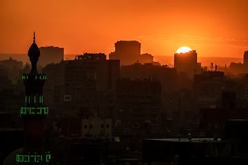 Image showing sunset scenery at Cairo Egypt